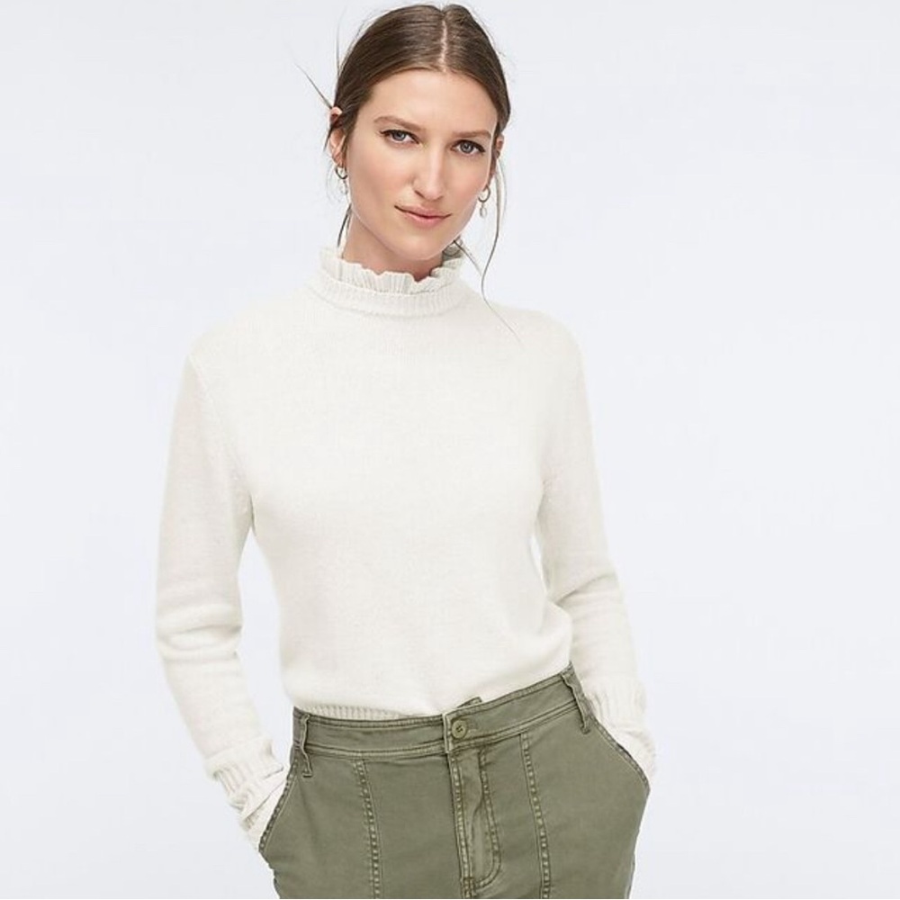 JCrew Ruffle Neck Sweater